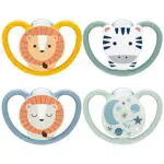 NUK Space Day & Night Babyschnuller Leuchtend Silikon Für Sensible Haut BPA-Frei