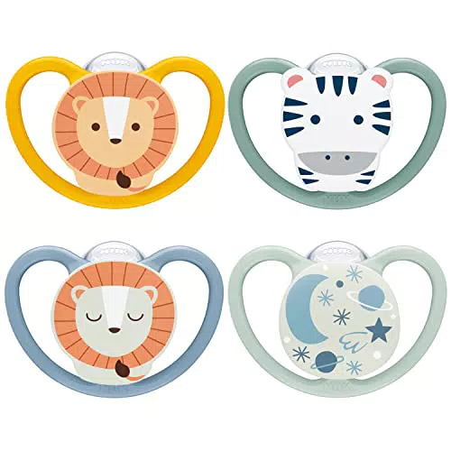 NUK Space Day & Night Babyschnuller Leuchtend Silikon Für Sensible Haut BPA-Frei