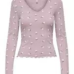 Only Onlina Langarmshirt Mit V-Ausschnitt Damen Oberteil