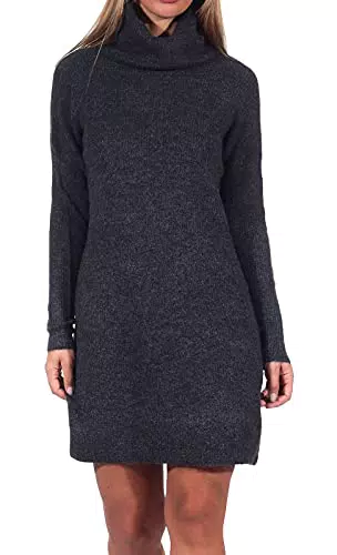 ONLY Damen Strickkleid Loose Fit Longsleeve Knit Kleid mit Langen Ärmeln ONLJANA Rollkragen Dress Pullover