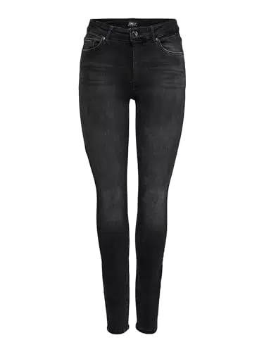 ONLY Damen Skinny Fit Jeans Mid Waist Stretch Denim Hose ONLBLUSH Life Röhrenjeans