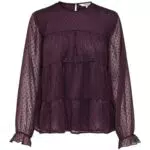 Only Onleliza Life Damen Dobby Bluse Langarmtop