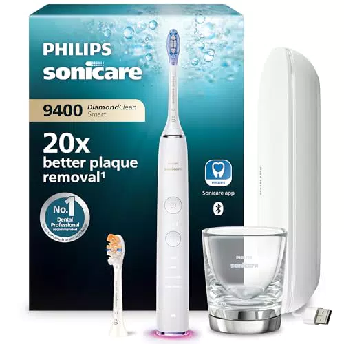 Philips Sonicare DiamondClean Smart 9400 HX9917/90 - Elektrische Zahnbürste mit App und Drucksensor