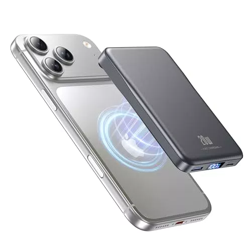 MagSafe Powerbank 10000mAh Kabellos, 20W PD USB-C Schnellladegerät für iPhone