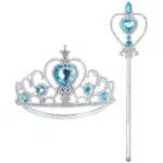 Prinzessin Krone und Zauberstab Set – Mädchen Tiara Kostüm Zubehör für Kinder