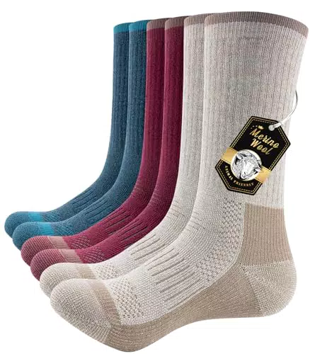 PULIOU Merino Socken Thermosocken Herren Damen Outdoor Trekkingsocken Winter