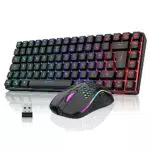 RedThunder Kabelloses Gaming Tastatur Maus Set QWERTZ DE Layout für PC Mac PS5 Xbox