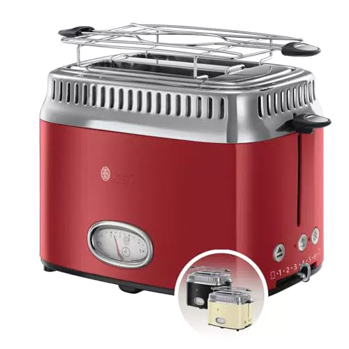 Russell Hobbs Vintage Toaster 21680-56 mit Countdown-Anzeige und Brötchenaufsatz