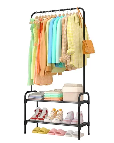 Sakugi Kleiderständer Mit Rutschstopper Und Schuh-Organizer Für Schlafzimmer