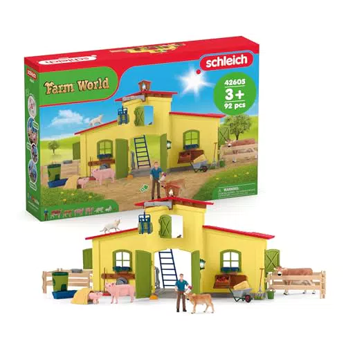 Schleich Farm World Große Farm mit Bauernhaus 42605 Spielset mit Tieren und Zubehör