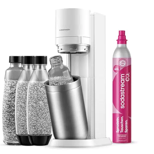 SodaStream Duo Wassersprudler mit CO2-Zylinder, Glas- und Kunststoffflasche