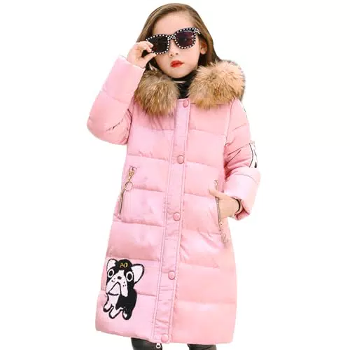 Tilozs Winterjacke Mädchen Parka Steppmantel mit Fellkapuze für Outdoor-Aktivitäten