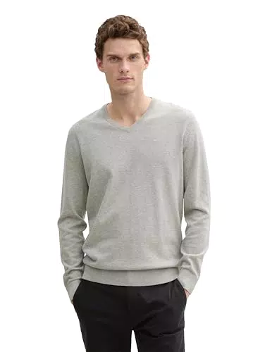 TOM TAILOR Herren Strickpullover mit V-Ausschnitt