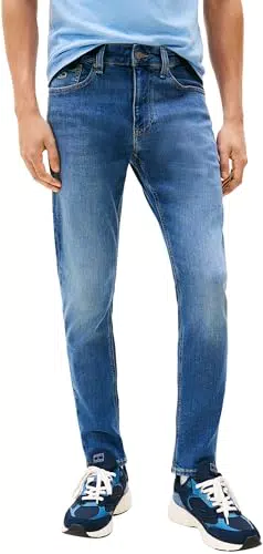 Tommy Jeans Austin Slim Herren Denim Hose, Konisch und Zulaufend