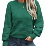 Toplop Damen Pullover Herbst Winter Rundhals Strickpullover Casual Sweatshirt