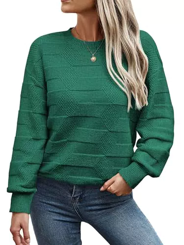 Toplop Damen Pullover Herbst Winter Rundhals Strickpullover Casual Sweatshirt