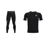 Under Armour Herren Lange Sportleggings Laufhose & HG Armour Comp SS Shirt