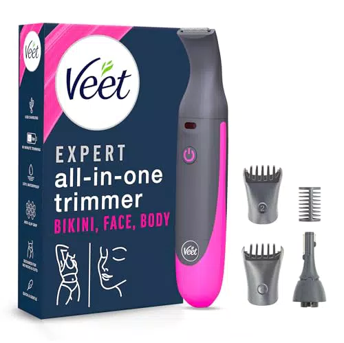 Veet Expert Intimate All-In-One Trimmer Damenrasierer für Gesicht, Bikini, Achseln