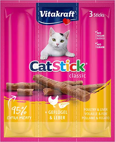Vitakraft Cat-Stick Mini Katzensnacks Mit Geflügel Und Leber Katzenfutter