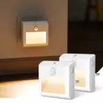 LED Nachtlicht Steckdose mit Bewegungsmelder und Dämmerungssensor, Dimmbare Helligkeit