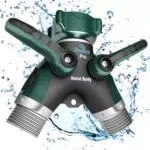 2WAYZ Schlauchverteiler 2-Wege Y-Adapter Metall mit Absperrventil für Garten und Außenhahn