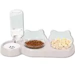 Katzen Futternapf und Wassernapf Set mit Wasserspender für Katzen und Hunde