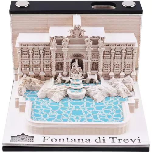 Trevi Brunnen 3D Wochenkalender 2026 Bastelkalender mit Architekturmodell