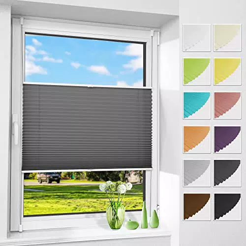Allesin Plissee Klemmfix Ohne Bohren Faltrollo Sichtschutz Sonnenschutz Fenster Tür