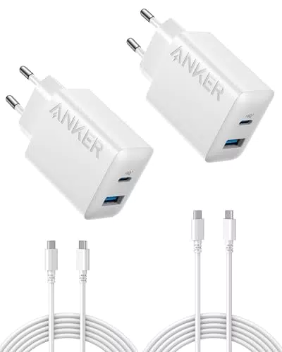 Anker USB C Ladegerät 20W für iPhone 16, iPad und mehr mit USB C Kabel