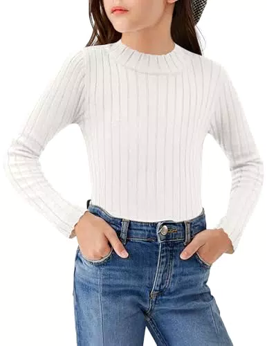 Arshiner Mädchen Langarmshirt Halber Rollkragenpullover Freizeitmode Herbst Winter