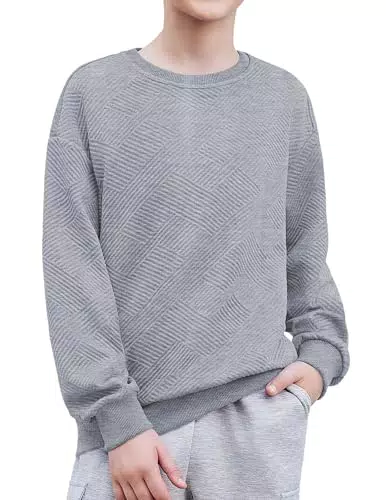 Arshiner Sweatshirt Jungen Rundhals Langarmshirt Basic Kinder Pullover Herbst Winter