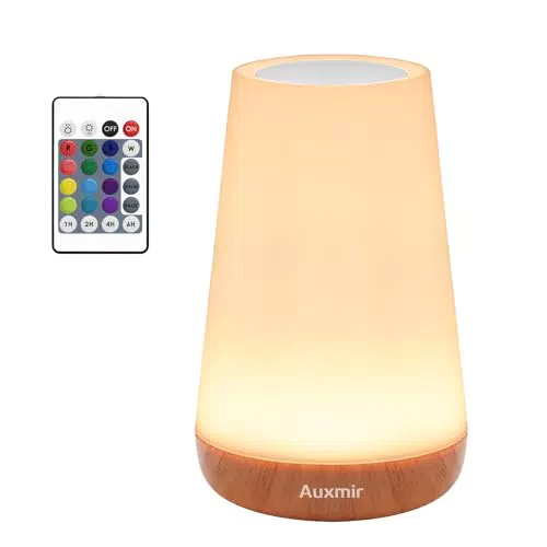 Auxmir Nachttischlampe USB Aufladbar LED Kabellos Touch Dimmbar Fernbedienung