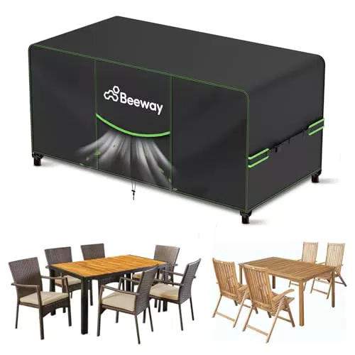 BEEWAY Gartenmöbel Abdeckung Wasserdicht, Schutzhülle für Gartentische und Möbelsets