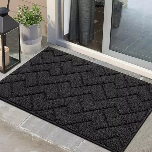 Biscpro Fußmatte Grau 50x80cm Innen und Außen, Waschbar Fussmatte