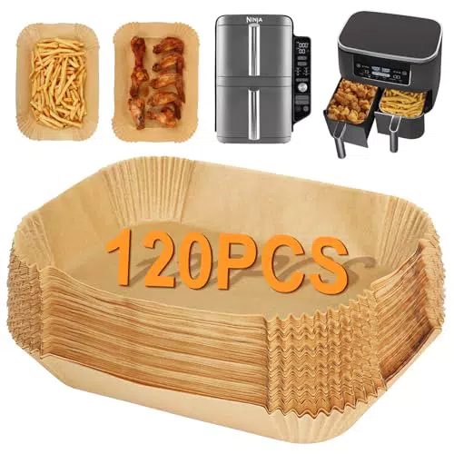 BYKITCHEN Backpapier für Airfryer Ninja Foodi, Zubehör für Dual Zone Heißluftfritteusen