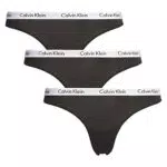 Calvin Klein Thong 3Pk Stringtangas Damen, Schwarz,