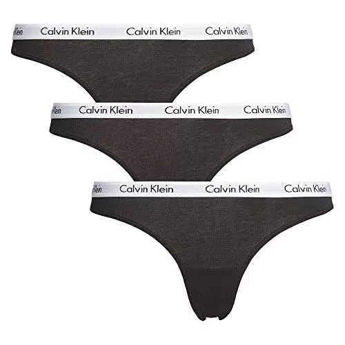 Calvin Klein Thong 3Pk Stringtangas Damen, Schwarz,