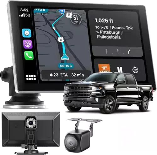 Carplay Display 9 Zoll 4K Dashcam und 1080P Rückfahrkamera Wireless für Apple Carplay und Android Auto