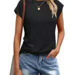 Cuptacc Damen T-Shirt Rundhals Elegant Basic für Business-Outfits
