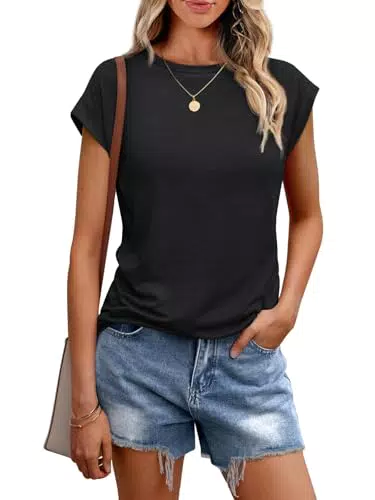 Cuptacc Damen T-Shirt Rundhals Elegant Basic für Business-Outfits
