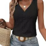 DUOEASE Damen Top Elegant Ärmellos V-Ausschnitt Tanktop Sommer 2025