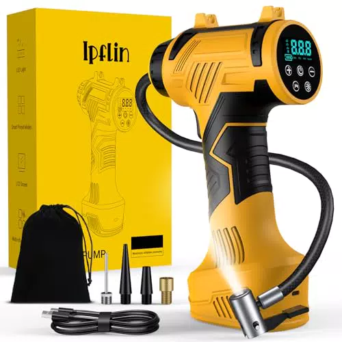 Akku Luftpumpe Elektrisch 150PSI Tragbar für Auto Fahrrad Motorrad Ball mit LED