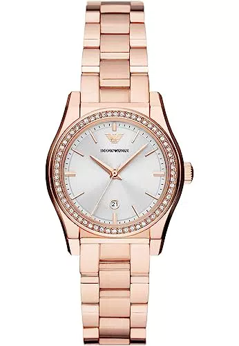 Emporio Armani Damen Armbanduhr Quarz mit Edelstahlarmband Modell AR11558