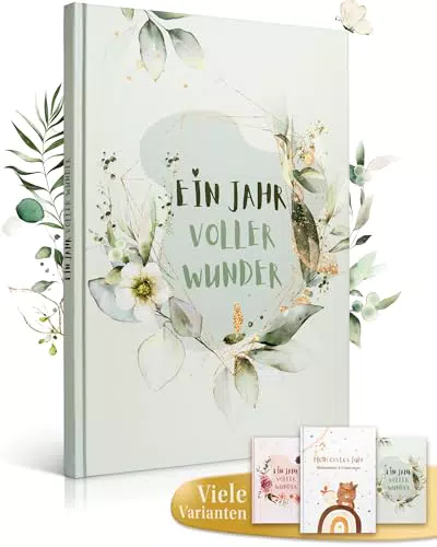 EULENTALER Das Babytagebuch I Von Pädagogen gestaltet I Mit handgemalten Illustrationen I Mein erstes Jahr I Din A4 I Babyalbum