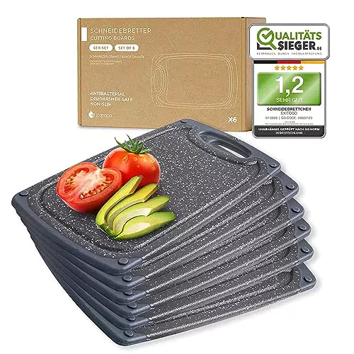 Exitoso Frühstücksbrettchen mit Saftrille und Griff aus Kunststoff, BPA-frei, rutschfest