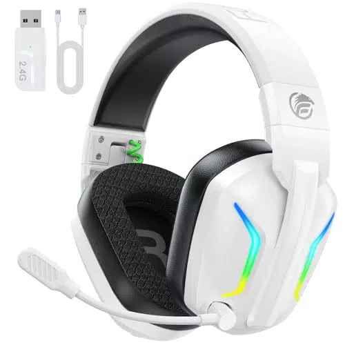 Fachixy Bluetooth Gaming Headset Wireless mit Mikrofon für PS5 PC Switch Mac