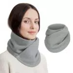 Figarge Winter Halswärmer Fleece Schal Mit Doppelschnalle Damen Snood Kragen