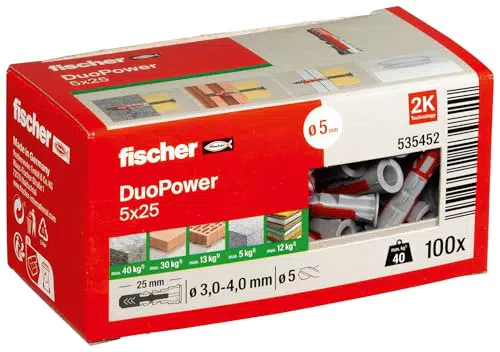 fischer DUOPOWER 6 x 50 S PH, Universaldübel mit Panheadschraube