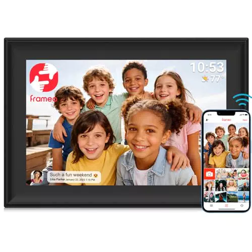 Frameo Digitaler Bilderrahmen WiFi 10,1 Zoll Touchscreen mit 32 GB Speicher