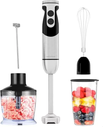 MegaWise Pro Titanium Reinforced Stabmixer 5 in 1 mit 400W und Scharfen Klingen